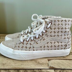 Vans Sk8-Hi Tapered Eco Theory sneakers in Checkerboard Brown, Sz 8